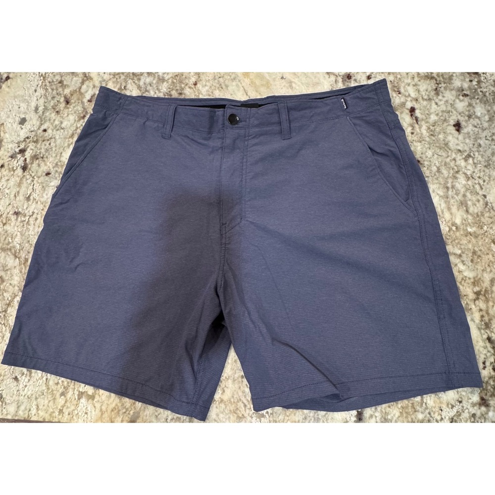 Hurley Mens Blue Hybrid Walk Shorts Size 40 Quick Dry Crosshatch Boardshorts